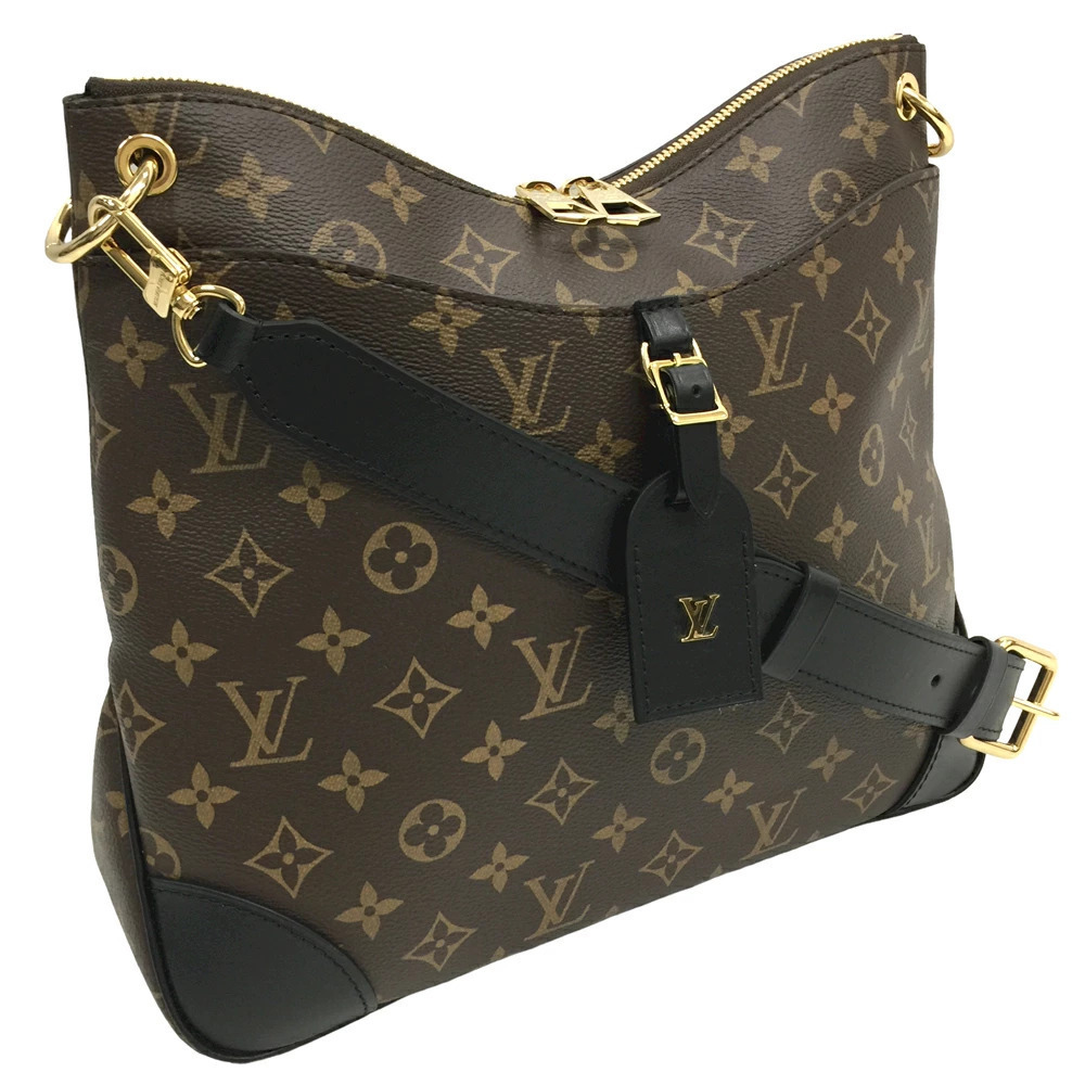 Louis Vuitton Odeon NM Noir Black Shoulder Bag Crossbody Leather Brown